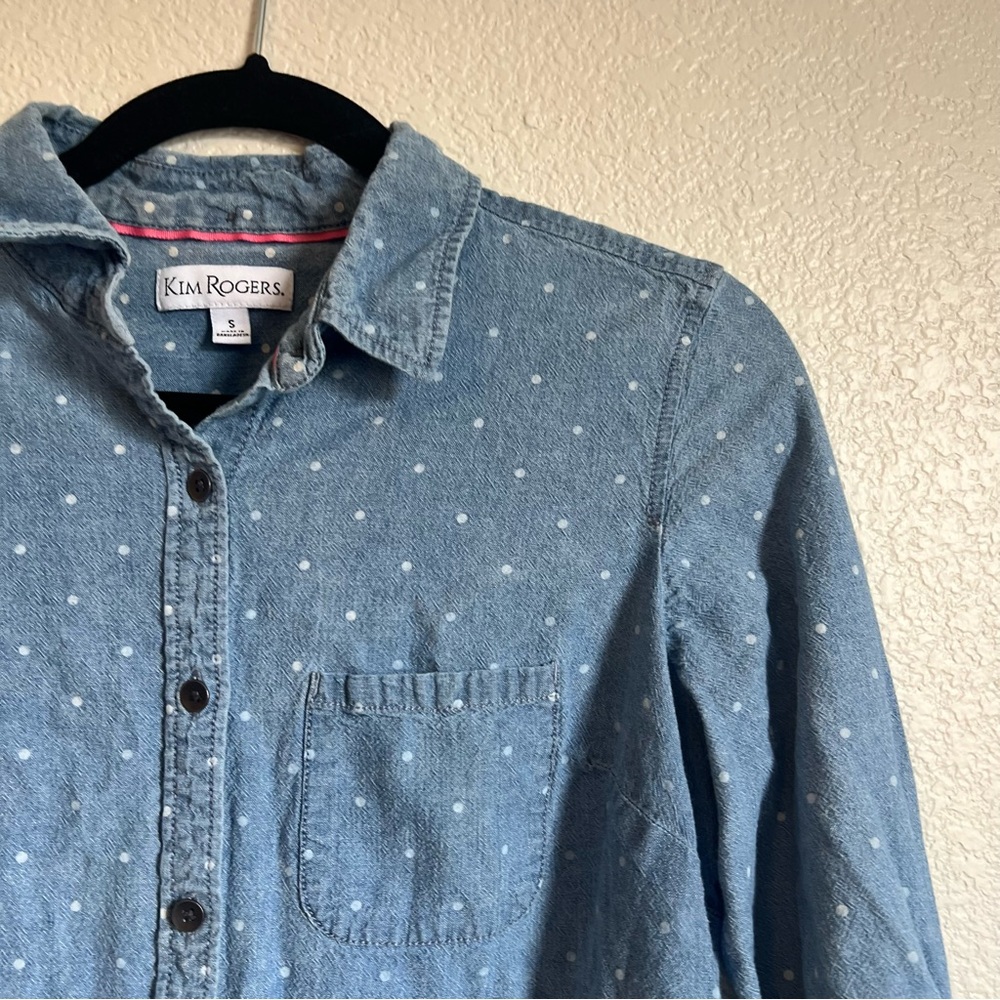 Kim Rogers Button-Down Polka Dot Shirt – Size Small - Picture 5 of 9